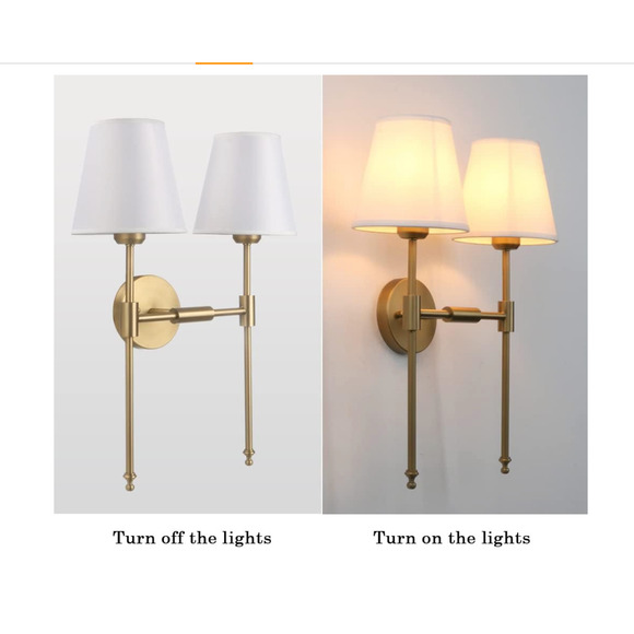 PERMO Classic Rustic Double Sconce 2-Lights Wall Sconce Lighting Fixture with Fl - Picture 2 of 7